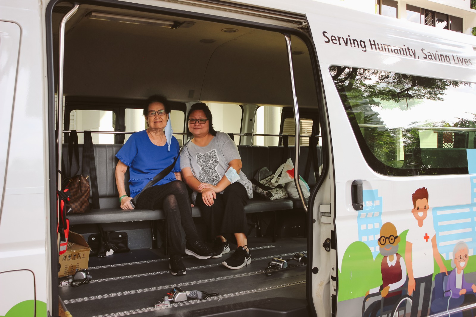 Mdm Tan Soon Kheng and Elaine Tan Singapore Red Cross TransportAid Beneficiary and Medical Chaperone
